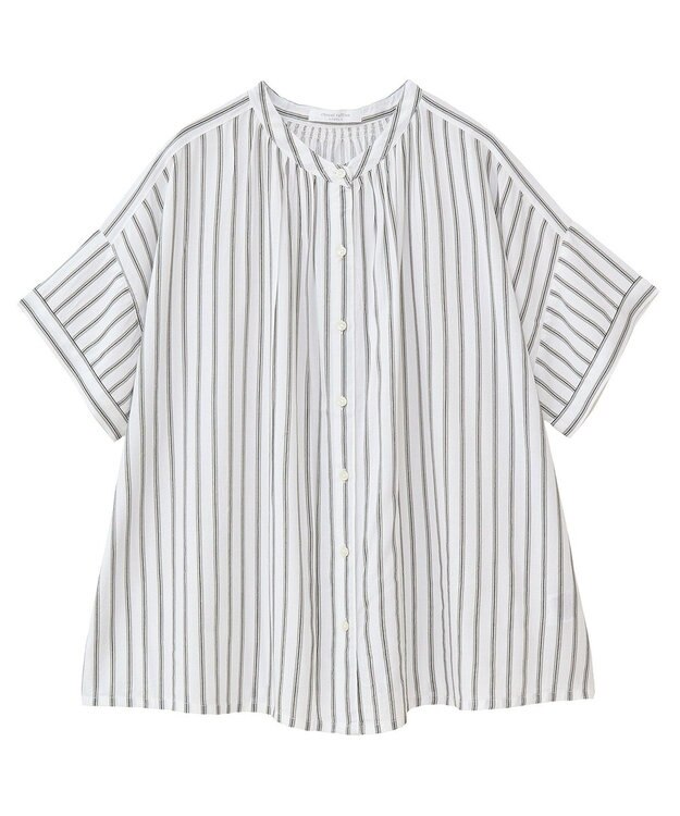 Green Parks Ｉ　アソート柄さらっとレーヨンブラウス Flower Black