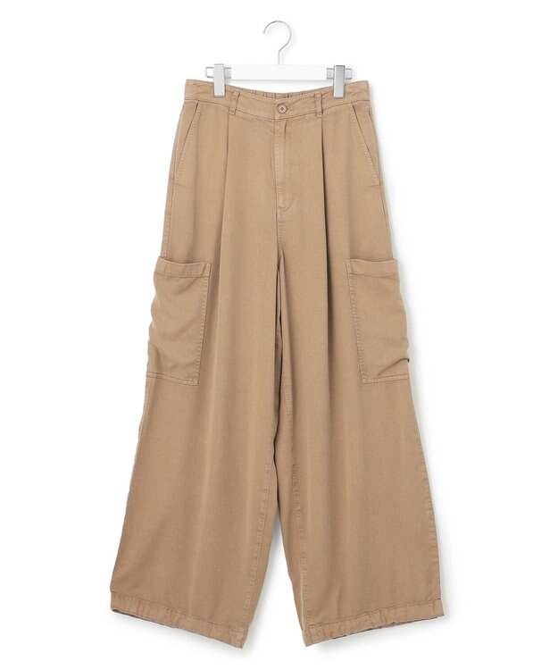 23区 L 【SLOW/一部店舗限定】ガーメントツイル ワイドタック パンツ ベージュ系