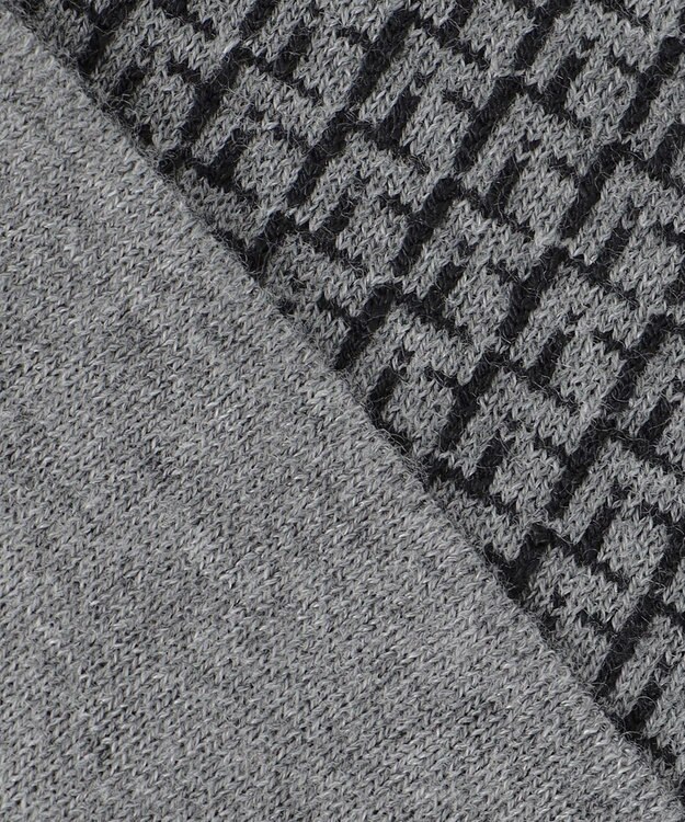 自由区 【洗える】リバーシブルニット セットアップ(カーディガン×タイトスカート) グレー×ブラック