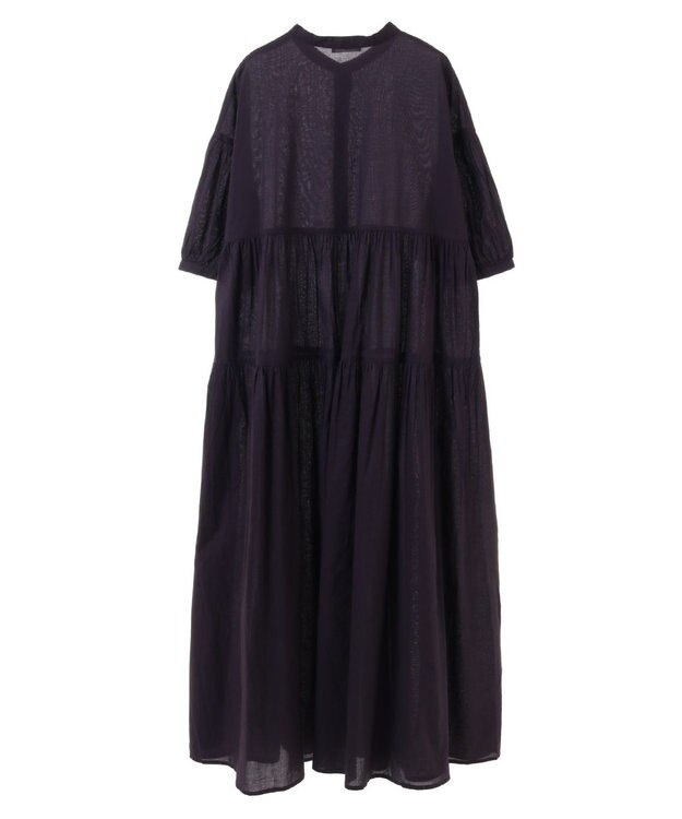 CRAFT STANDARD BOUTIQUE インド綿ティアードマキシワンピース Purple