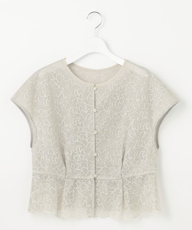 自由区 【カタログ掲載・洗える】レースブラウスコンビ ワンピース サンドベージュ