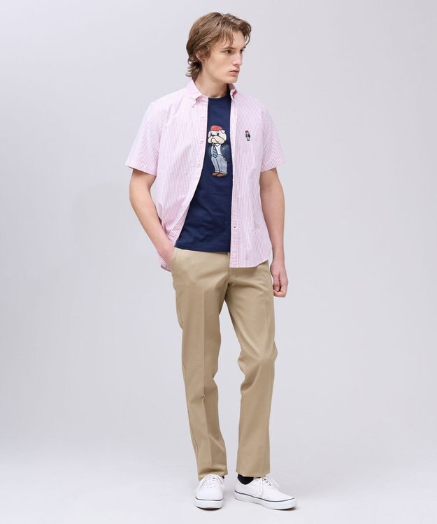 J.PRESS MEN 新デザイン【BULLDOG BOY】オックスフォード 半袖シャツ / B.D. レッド系1