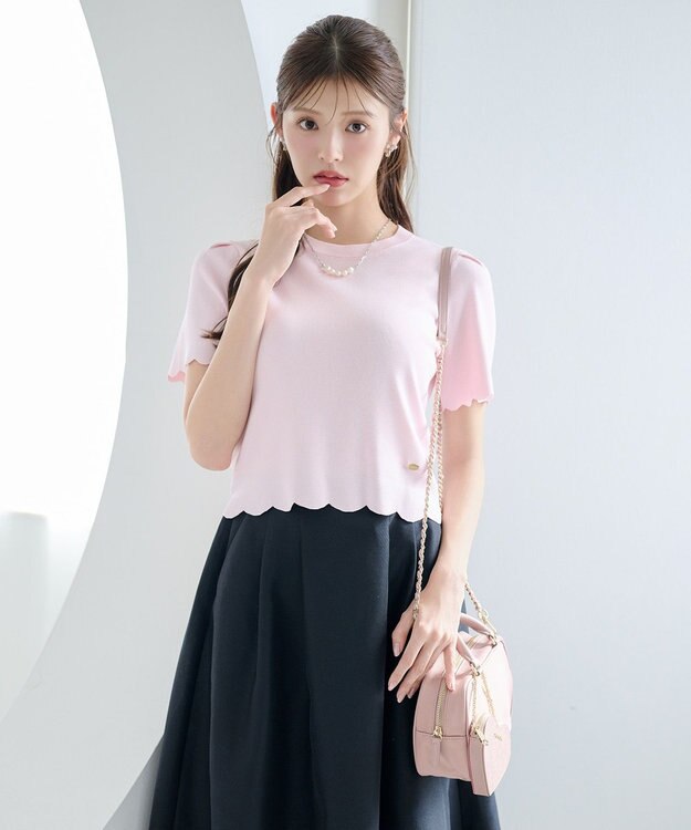 TOCCA 【鈴木ゆうかさん着用】LITTLE RIPPLES ニットトップス ピンク系