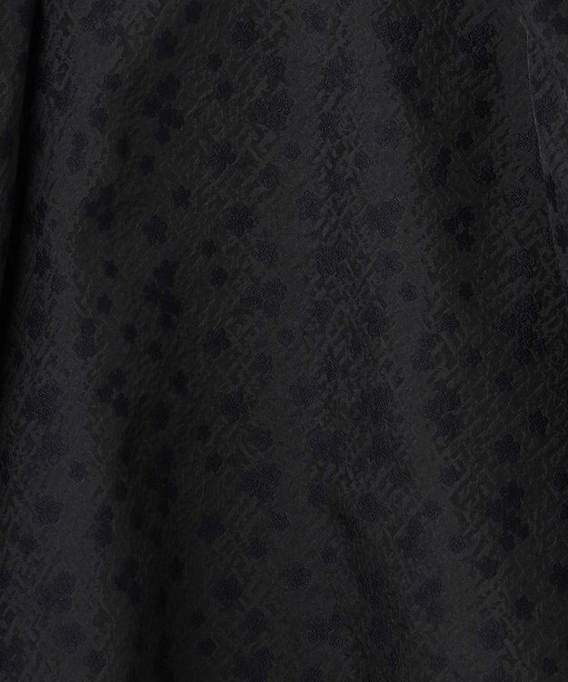 #Newans シアーパフスリーブブラウス ブラックフラワー