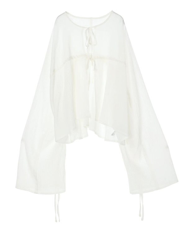 earth music&ecology ワッシャードロスト羽織りシャツ Off White