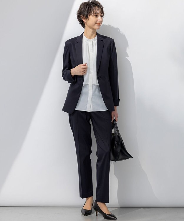 23区 L 【撥水加工/洗える】シアーナイロンツイル レイヤード ブラウス ホワイト系