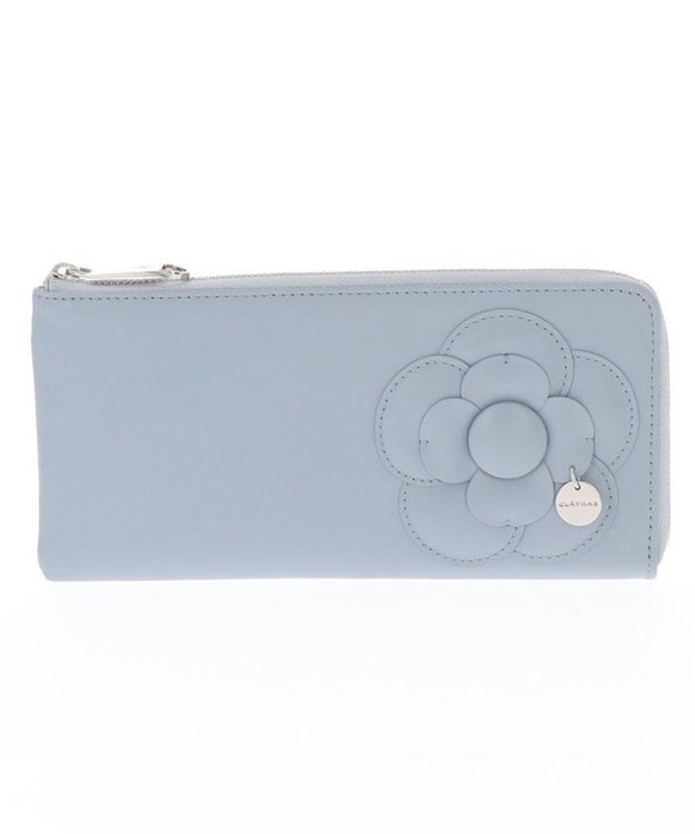 CLATHAS アマン Lファスナー薄マチ長財布 ライトブルー