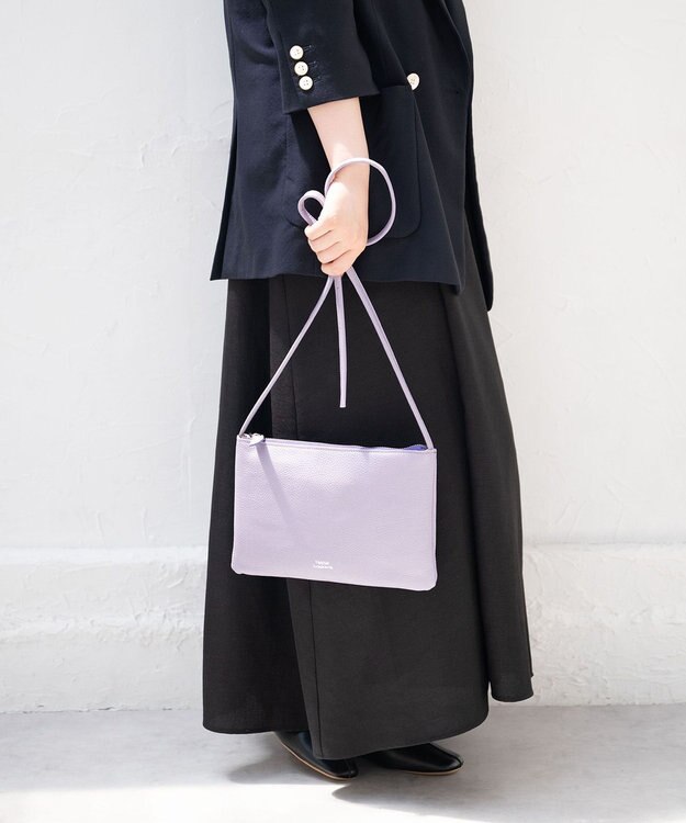 Hekhèr Le Style de Vie 新色追加【日本製】シュリンクレザー スクエアショルダーバッグ ラベンダー