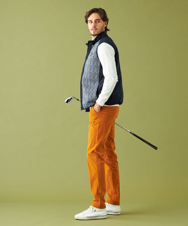 23区GOLF 【MEN】コーデュロイ カラー パンツ キャメル系