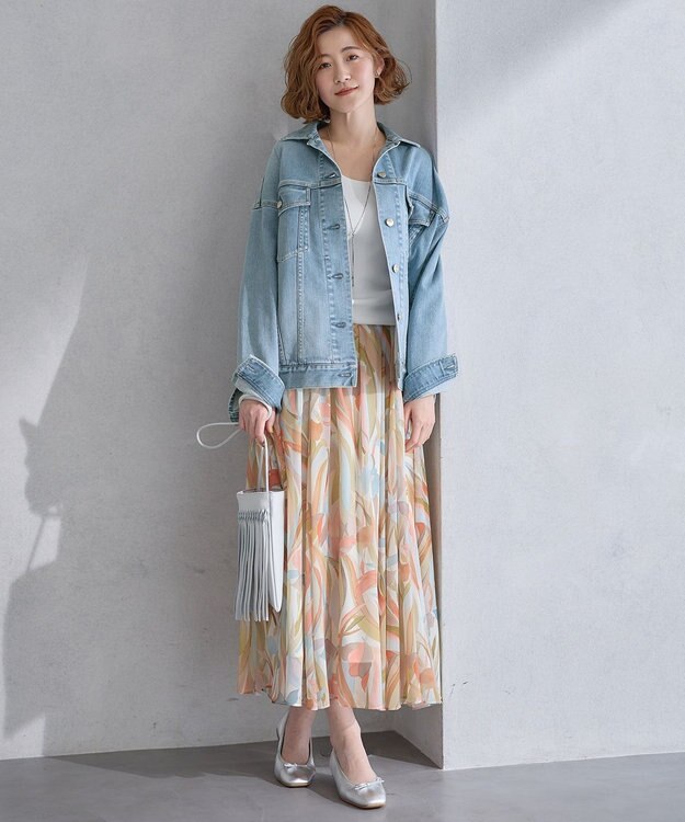 23区 S 【再入荷/RED CARD TOKYO×23区】オーバーサイズ デニム ジャケット ライトブルー