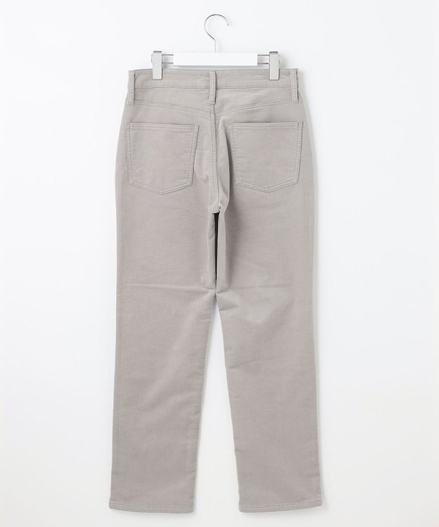 自由区 【洗える】リブレスコール ストレートパンツ ライトグレー系