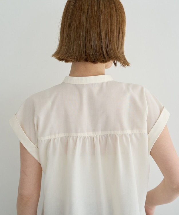 YECCA VECCA スモッキングピンタックシャツ Off White