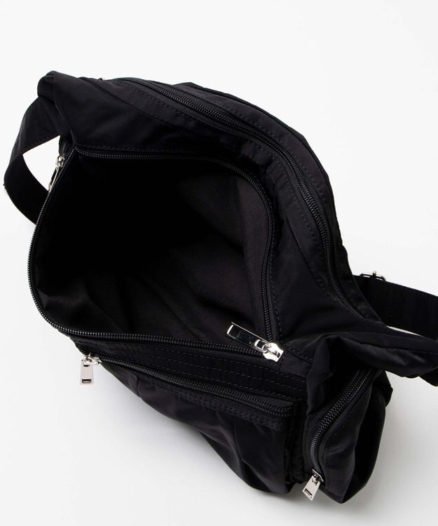 WEGO ポーチ付きナイロンショルダーバッグ ブラック