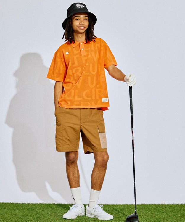 PW CIRCULUS 【手洗い可能】【UNISEX】ニットメッシュポロ ゴルフ オレンジ系