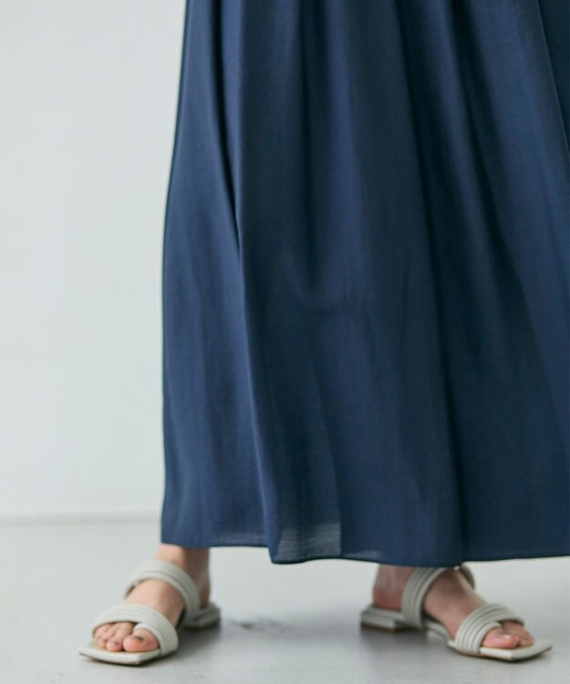 BEIGE， 【洗える】CARINATA / ウエストタックラップスカート Navy