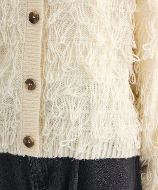 Green Parks ループニットカーディガン Ivory