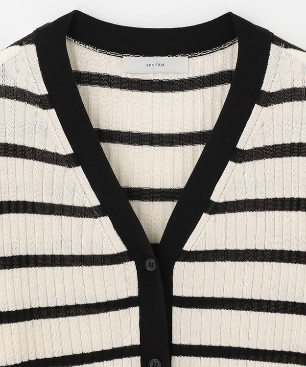 ANY 【UVケア】ミドルレングス カーディガン オフ×ブラック