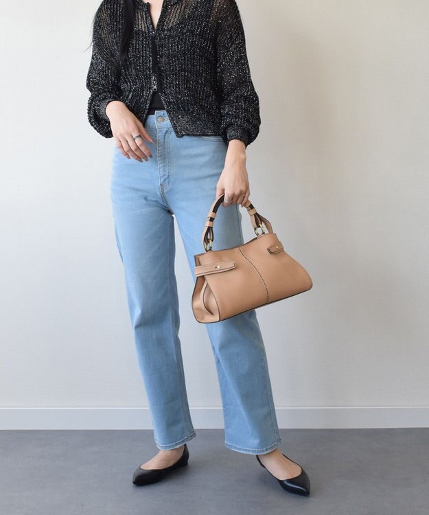 INTER-CHAUSSURES 【LORISTELLA】ベーシックレザーハンドバッグ ベージュ