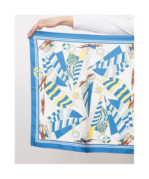 UNBILLION カカトゥ kakatoo / ヨット柄シルクスカーフ ブルー