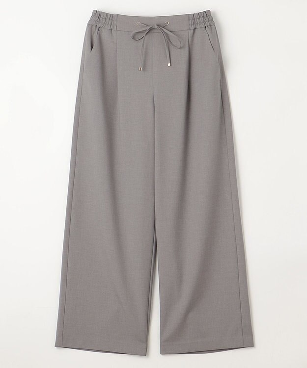 ANY L 【ウエストゴム/ストレッチ/セットアップ可】イージィケアストレッチワイドパンツ グレー