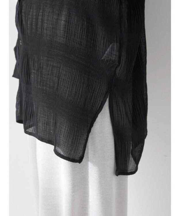 earth music&ecology クシュクシュシアーシャツ Black