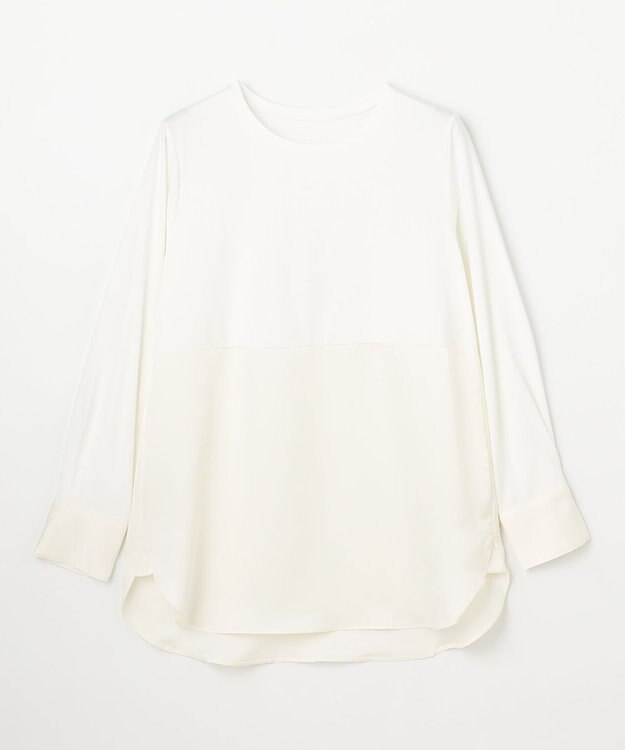 ANY シャツコンビレイヤードインナー アイボリーサテン