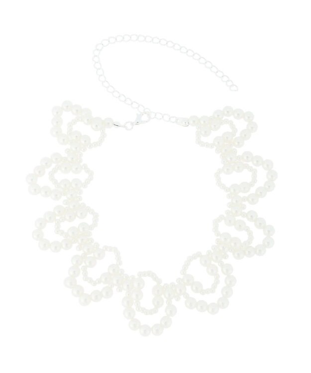 Green Parks ・ＨＡＬＦ　ＴＩＭＥ　パールカラーネックレスＡ White