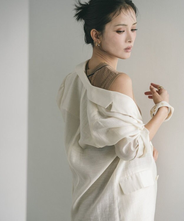 YECCA VECCA シアーテーラードジャケット Ivory