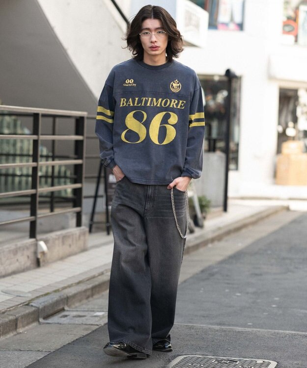 WEGO 【ユニセックス着用ITEM】ナンバリングT（長袖） ネイビー