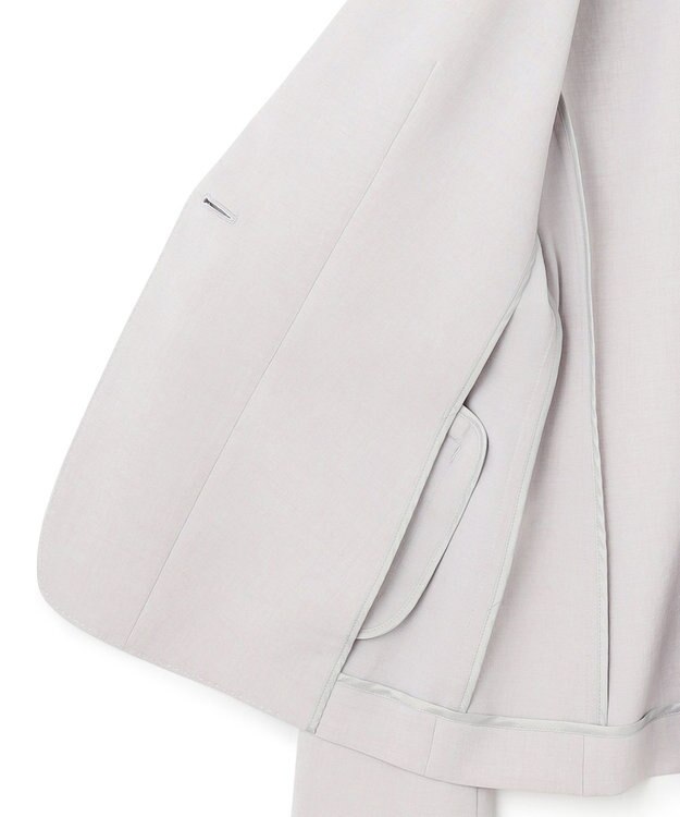 ICB L 【接触冷感・速乾・防シワ・洗える】 レーヨンライクトロ テーラードジャケット ライトグレー系