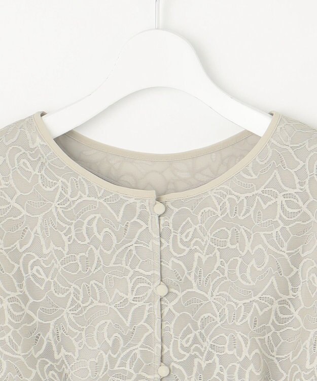 自由区 【カタログ掲載・洗える】レースブラウスコンビ ワンピース サンドベージュ