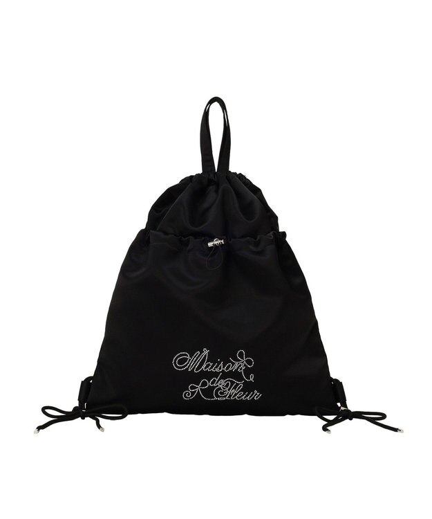 Maison de FLEUR キャザーリボンナップサック Black