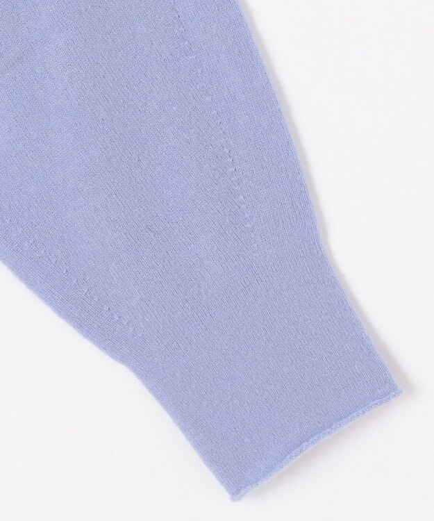 自由区 【洗える】ピュアカシミヤフリルディティール ニット テンダーブルー