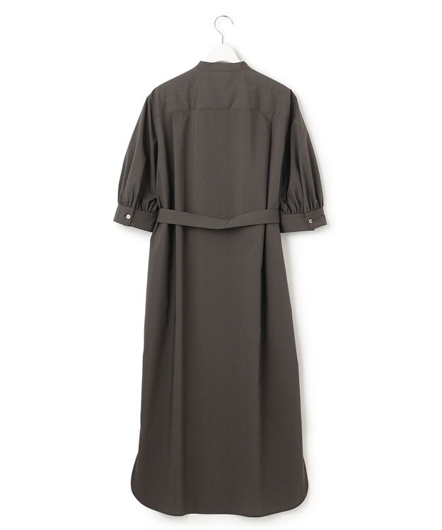 23区 【洗える】プレーンストレッチタフタ シャツ ワンピース グレー系