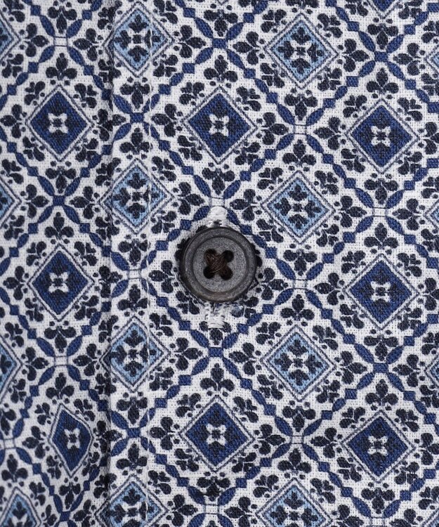 JOSEPH ABBOUD 【サスティナブル】リヨセルリネンプリント シャツ サックスブルー系5