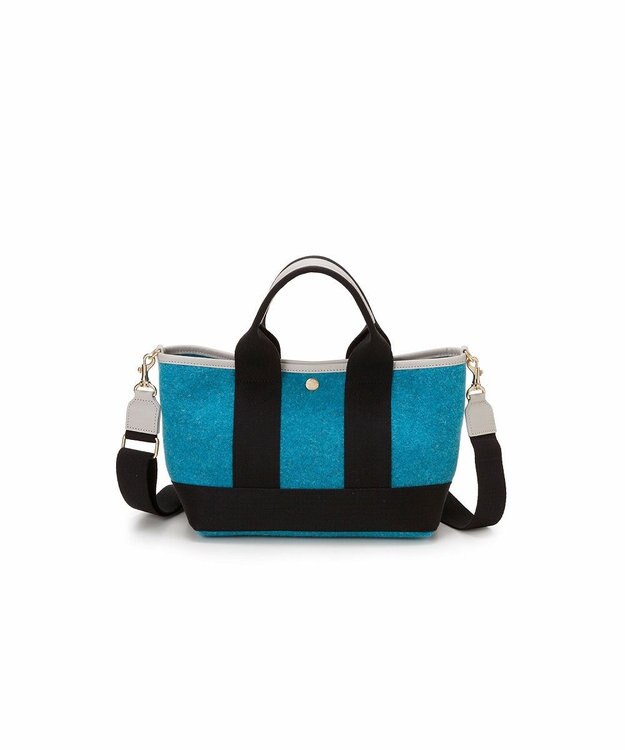 TOPKAPI 【Breath TOPKAPI】イタリアンフェルト ショルダー付 ミニ トートバッグ S ターコイズブルー