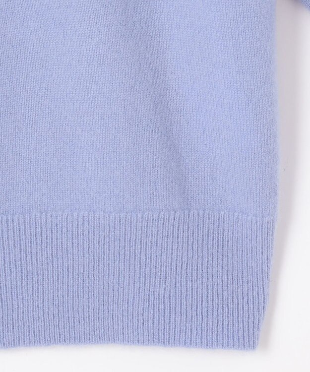 自由区 【洗える】ピュアカシミヤフリルディティール ニット テンダーブルー