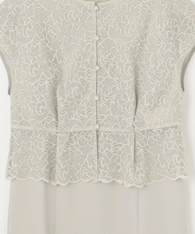 自由区 【カタログ掲載・洗える】レースブラウスコンビ ワンピース サンドベージュ