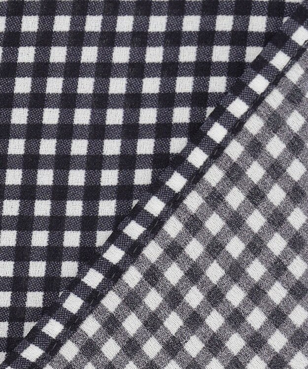 J.PRESS LADIES 【洗える】ギンガムチェック ボウタイ ブラウス ホワイト×ネイビー系