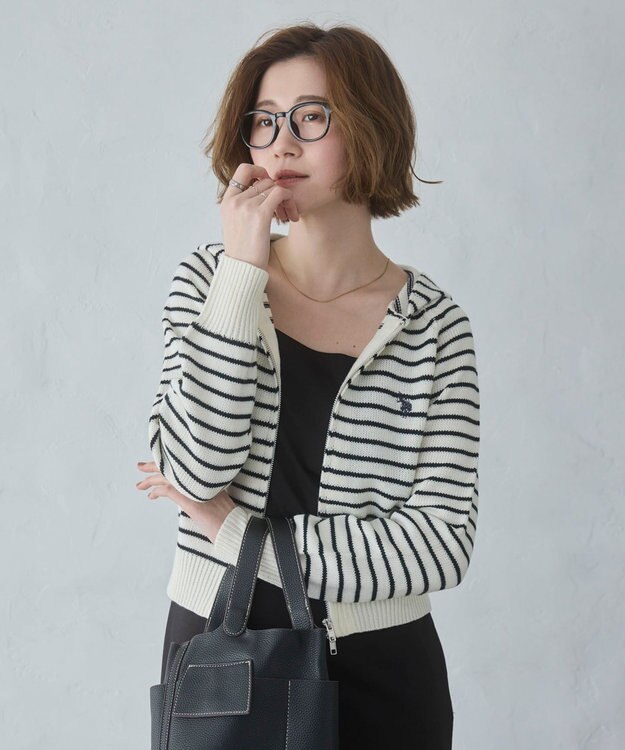 WEGO 【新色追加】別注USPOLOWZIPニットPK ホワイトボーダー