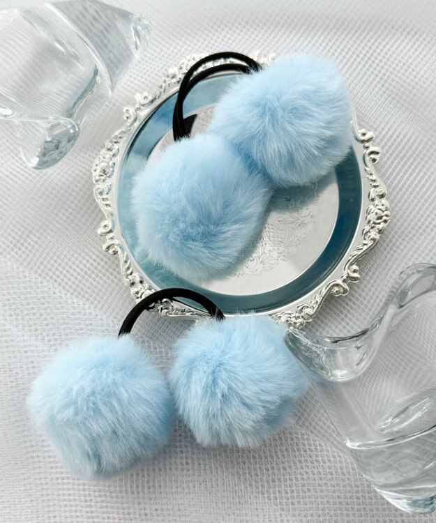 WEGO L2Pダブルポンポンヘアゴム サックス