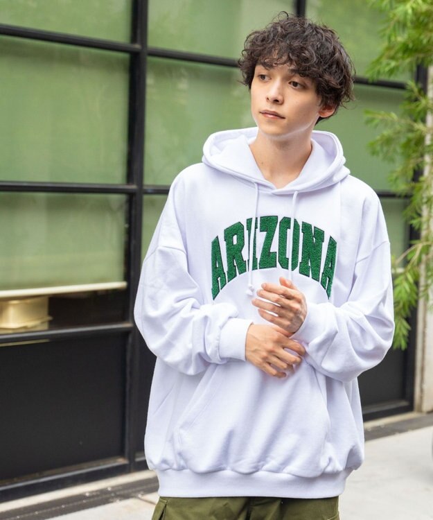 WEGO ヘビーウエイトサガラカレッジプルパーカー ホワイト