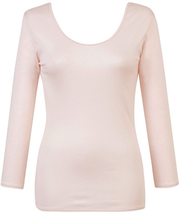 Wing あったかインナー 綿100％ 毛玉になりにくい 型くずれしにくい 【綿の贅沢 リッチ】 8分袖 長袖 秋 冬 EL4882 ウイング／ワコール ピンク