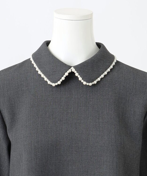 23区 【R(アール)】ダブルクロス パールカラーシャツブラウス グレー系
