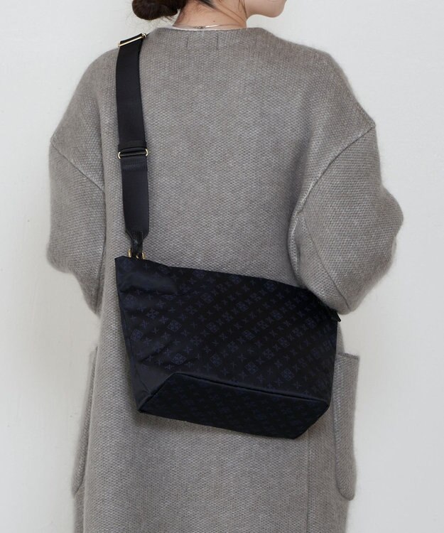 russet ナイロンジャガード2WAYワンハンドルトートバッグ(SF-268) Black/Navy