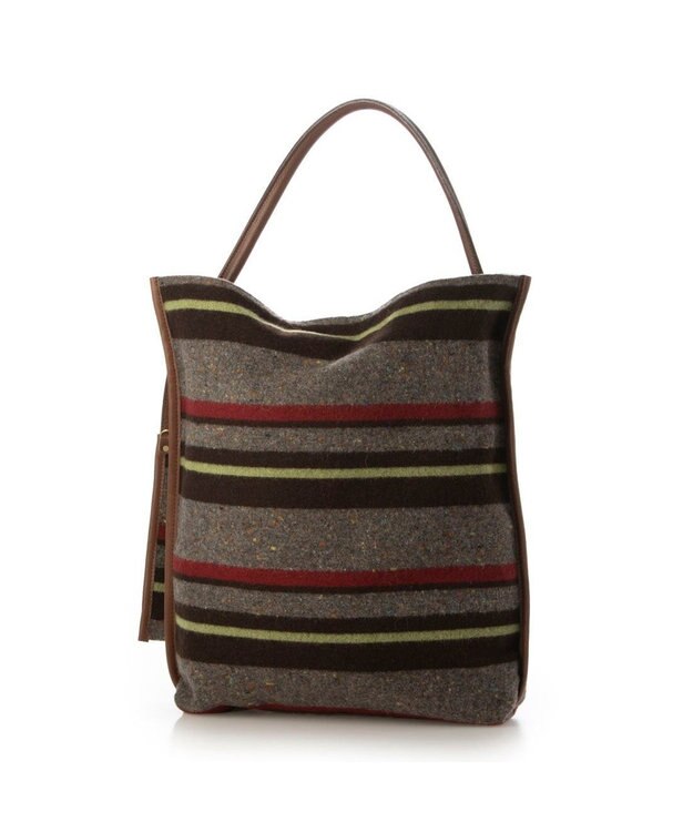 UNBILLION ペルケ perche / モバイルショルダー付きリサイクルウールトート ブラウン