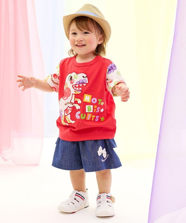 MIKI HOUSE HOT BISCUITS 【48-54cm】 麦わら風 中折れハット ブルー