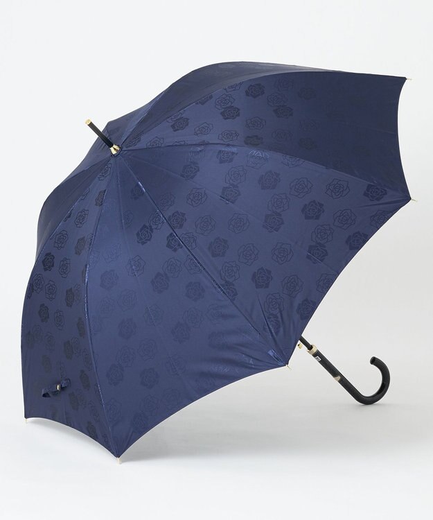 MOONBAT 【耐風】mila schon 長傘 ジャカードローズ ネイビーブルー