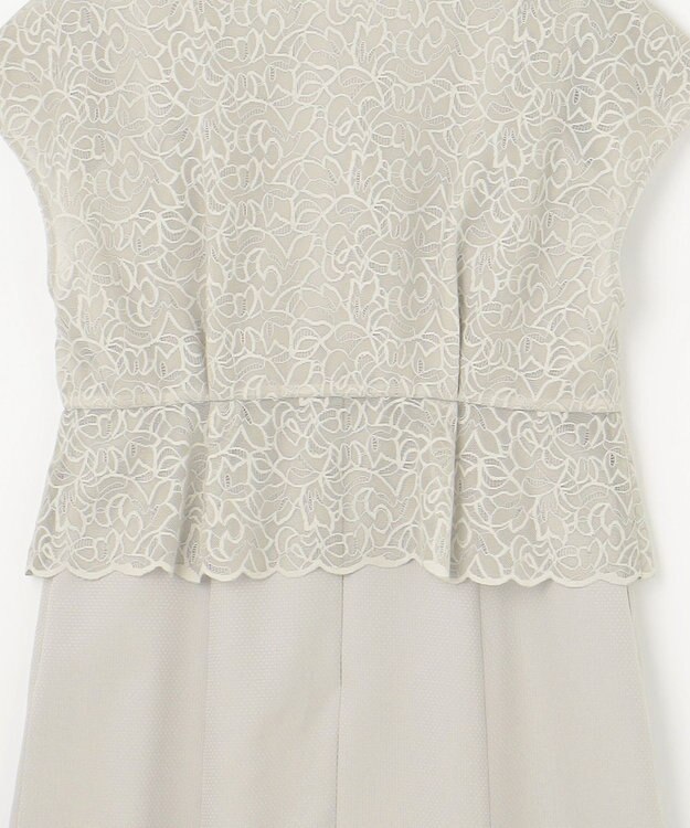 自由区 【カタログ掲載・洗える】レースブラウスコンビ ワンピース サンドベージュ