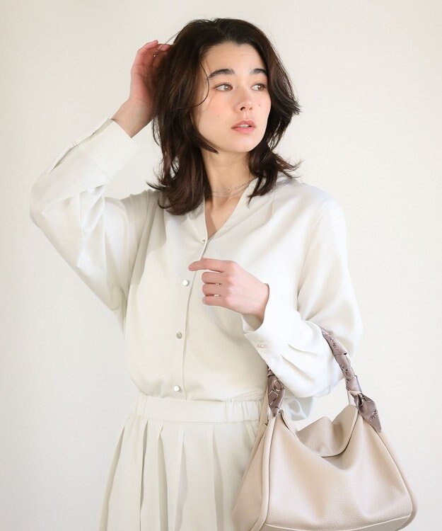 Green Parks ３ＳＥＴスカーフ付コードハンドルバッグｉｎポーチ Beige